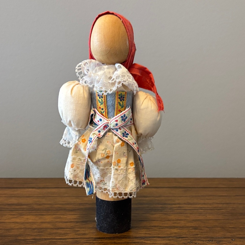 Vintage Bohemian handmade wooden doll